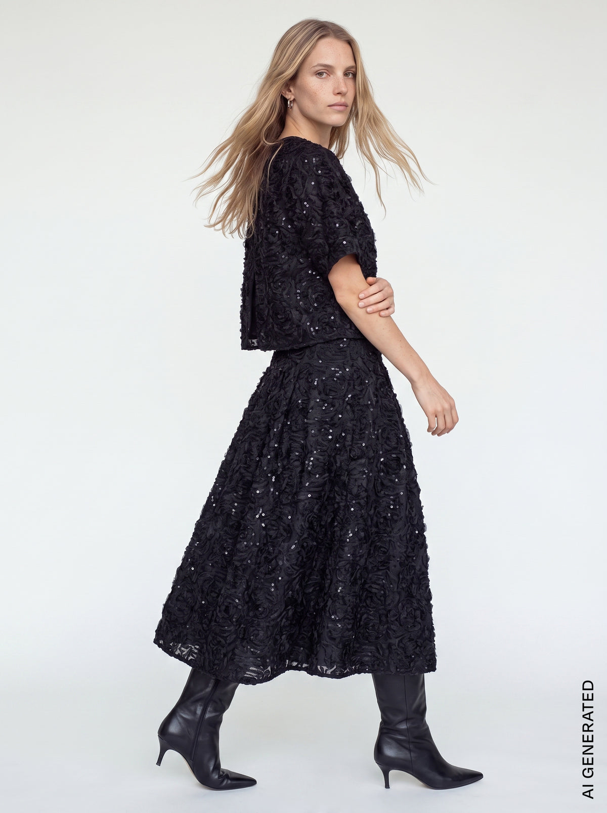 Mos Mosh – MMReya Sequins Back Top – Black