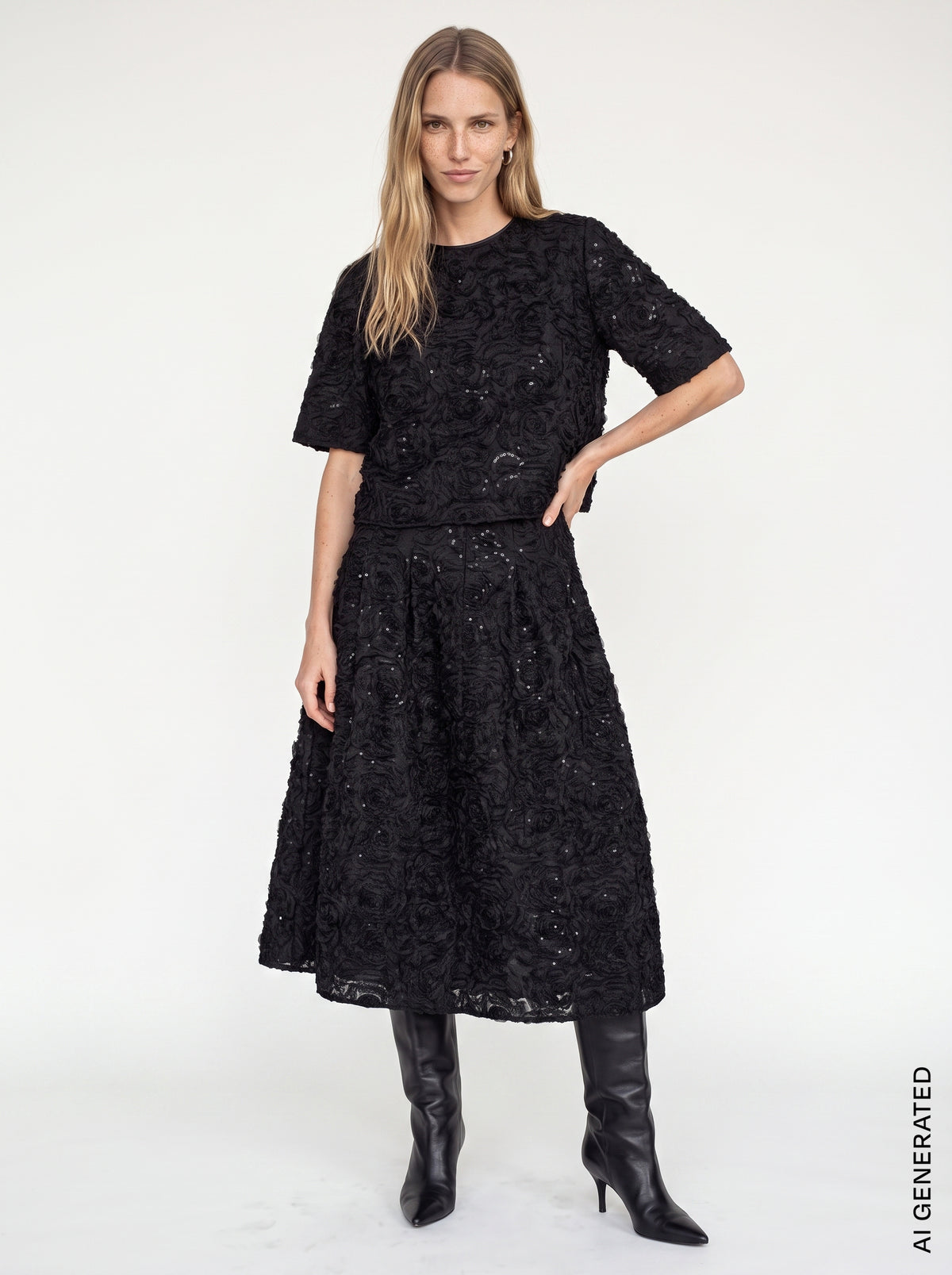 Mos Mosh – MMReya Sequins Skirt – Black