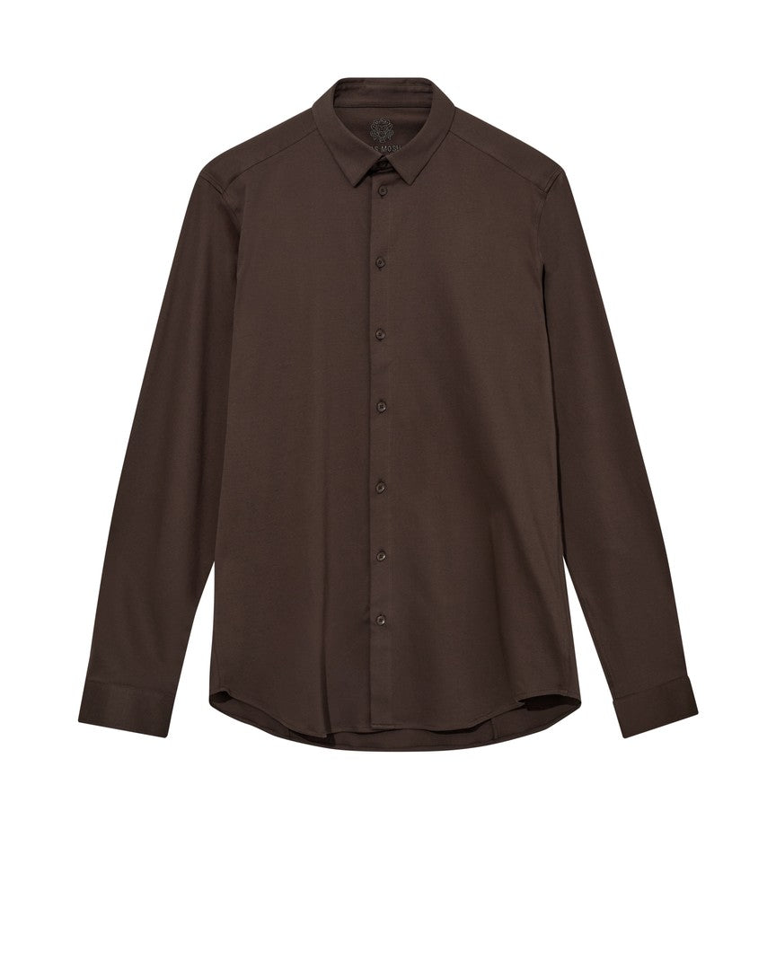 Mos Mosh Gallery MMMarco Jersey Skjorte - Chocolate Brown