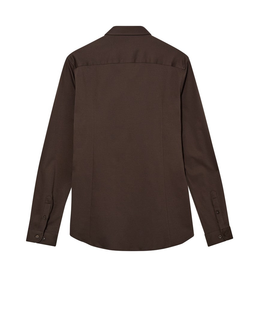 Mos Mosh Gallery MMMarco Jersey Skjorte - Chocolate Brown