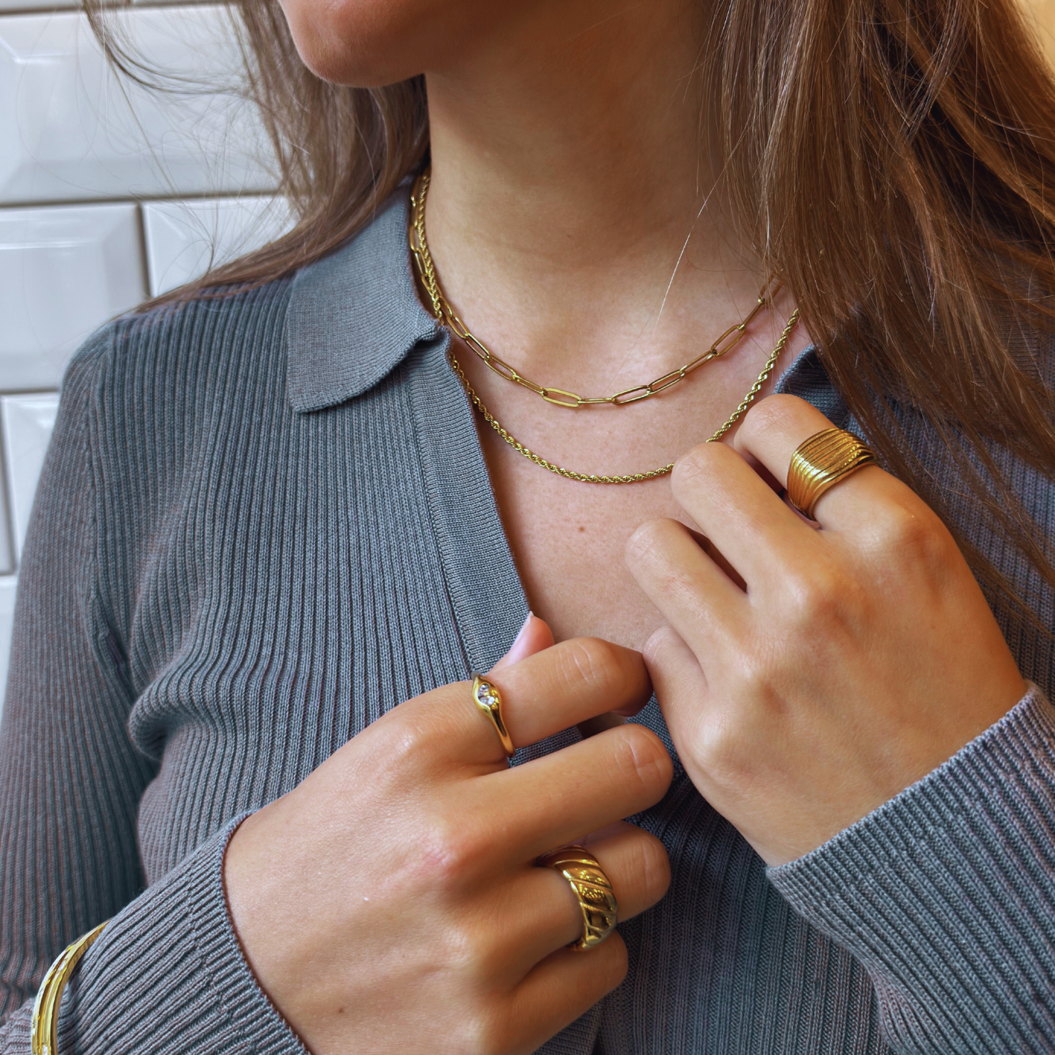 Bay - Double up Halskæde - Vandfast