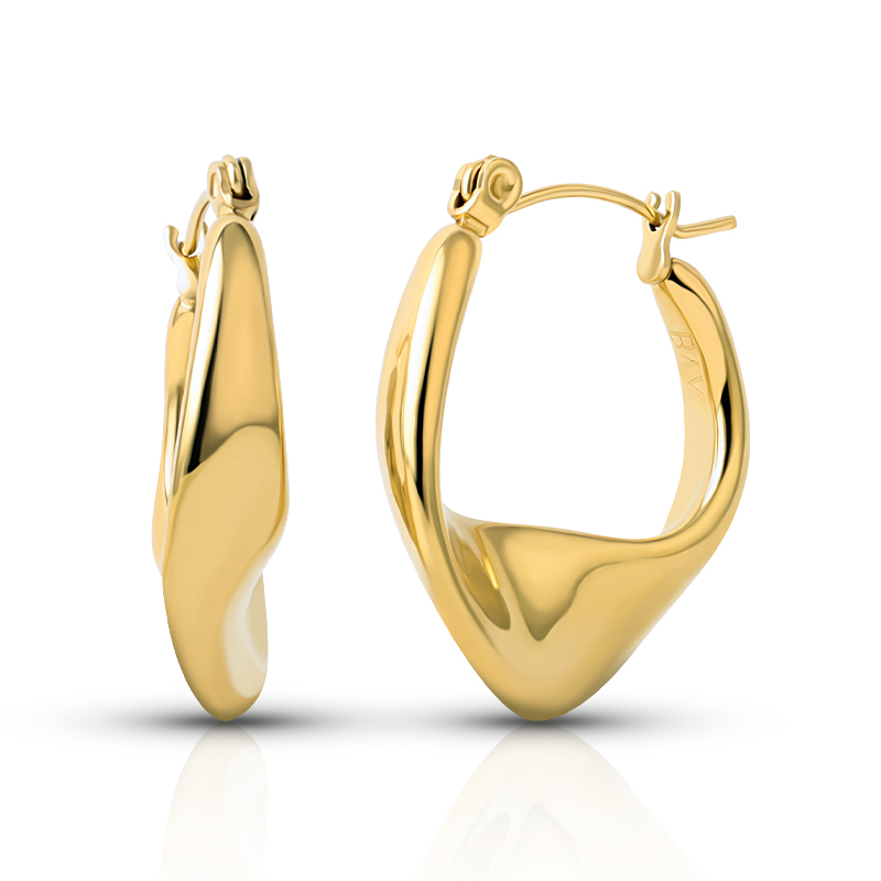 Bay - Wavy Hoop - Vandfaste øreringe