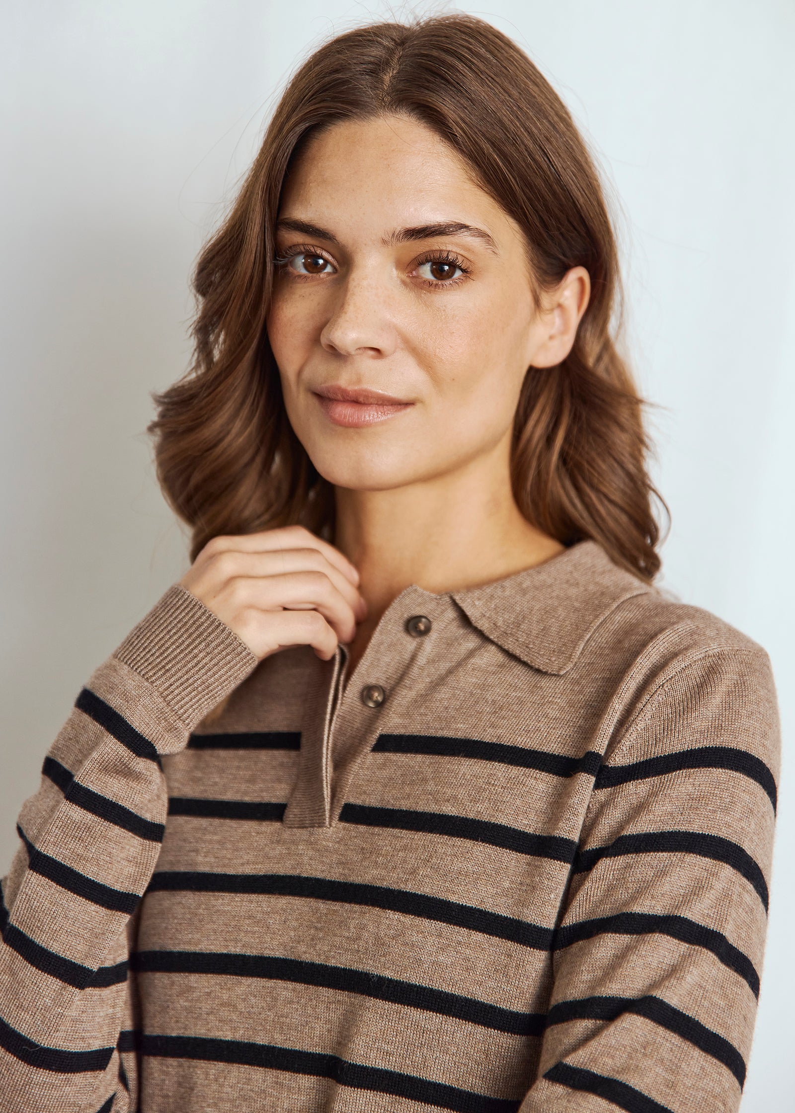 Bruun & Stengade - Eirin Stribet Strik med krave