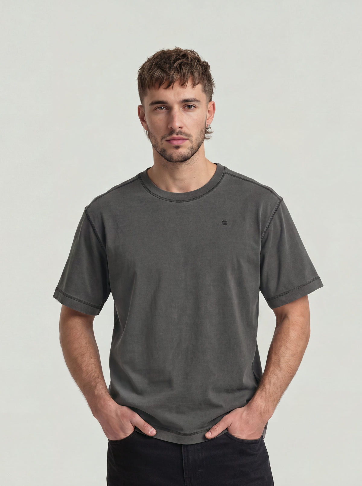G-Star - Unit Washed Relaxed T-Shirt - Dark Black
