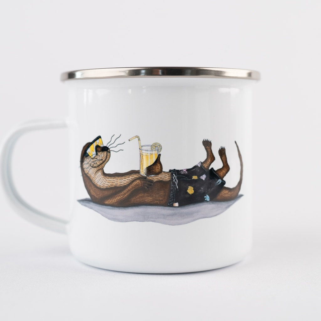 Lakor - An Otter Vacation Enamel Mug