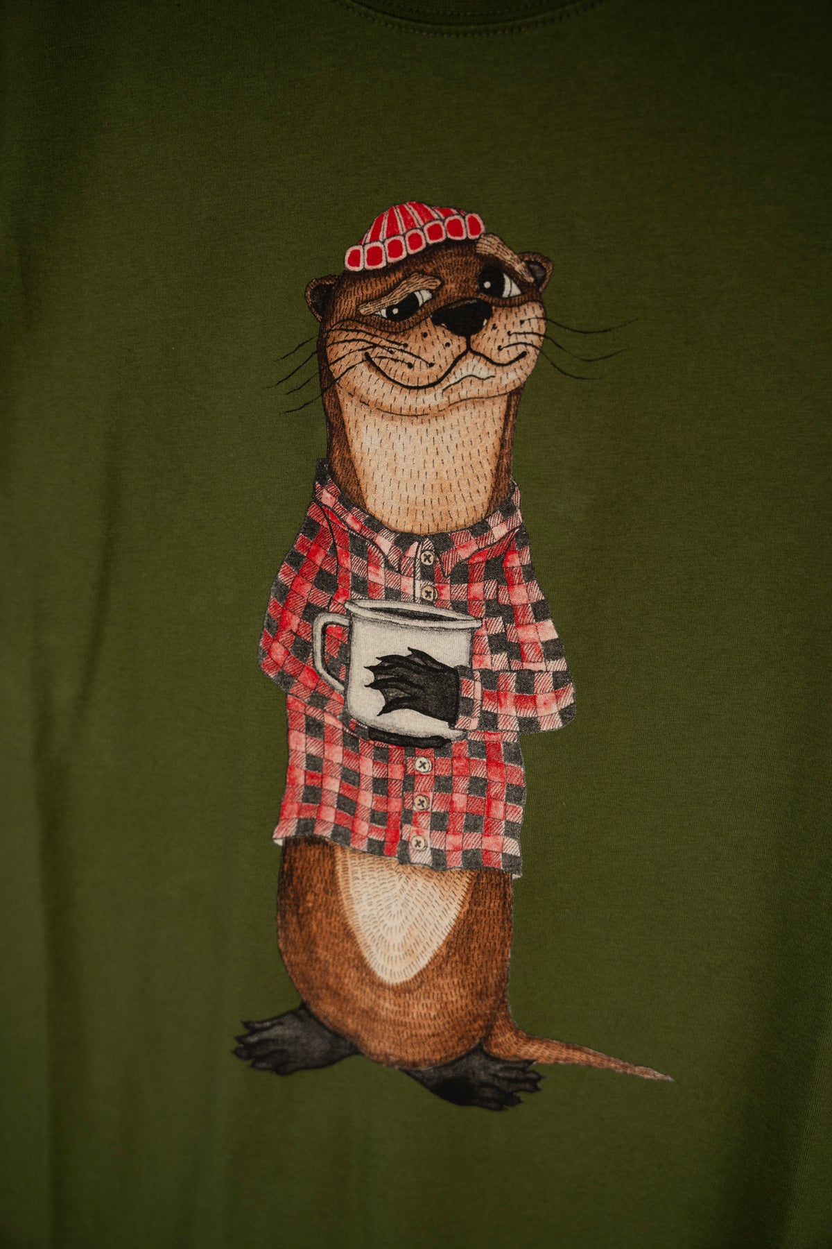 Lakor - An Otter Coffee T-shirt, riffle green