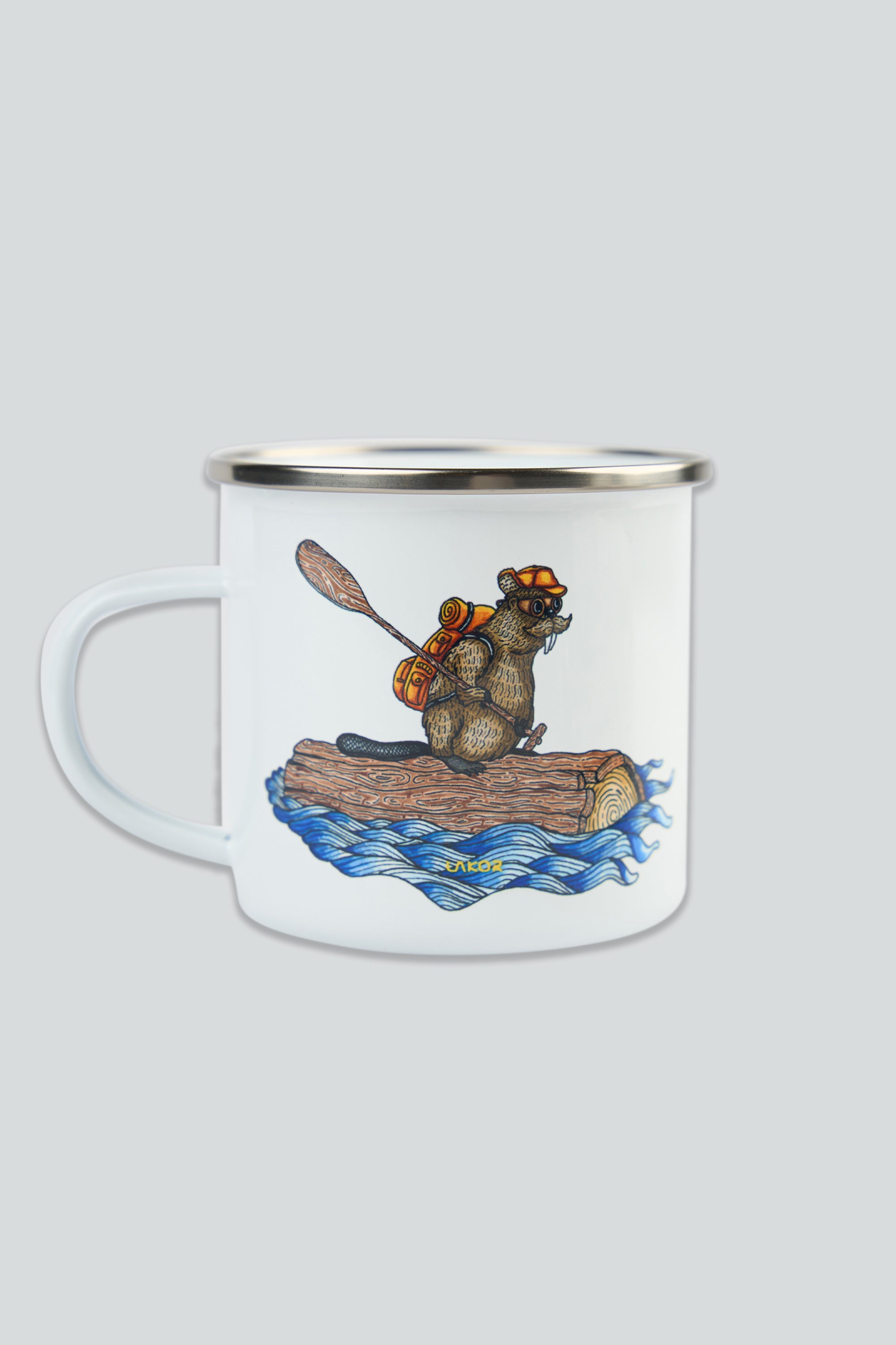 Lakor - Beaver Rafting Enamel Mug
