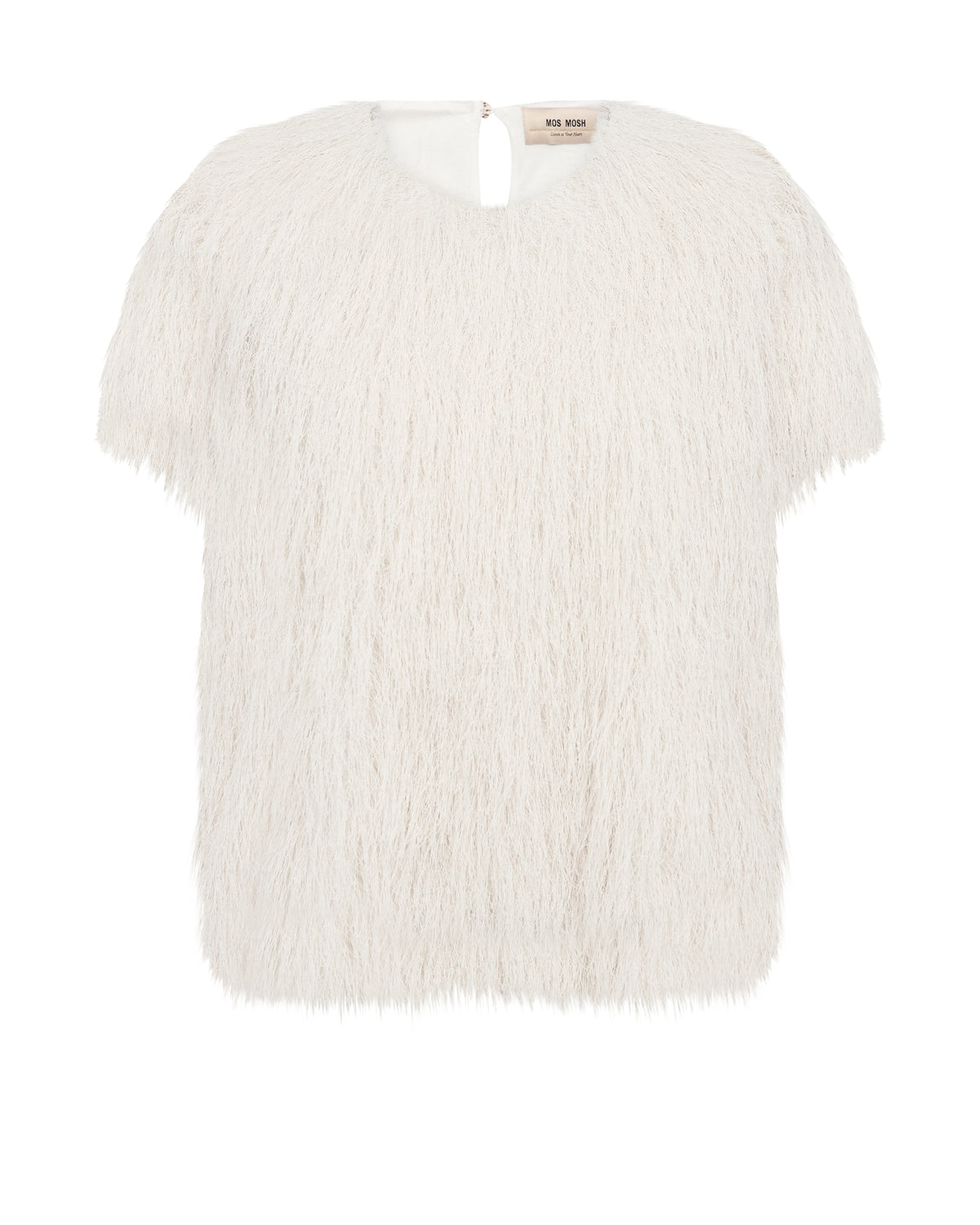 Mos Mosh – MMBrim O-SS Faux Fur Tee – Ecru