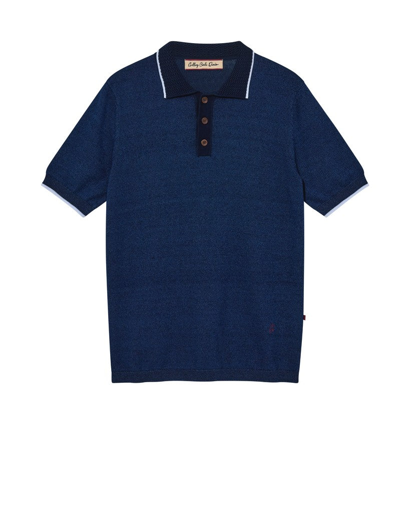 Mos Mosh Gallery - MMGFrancesco Polo SS Knit Indigo