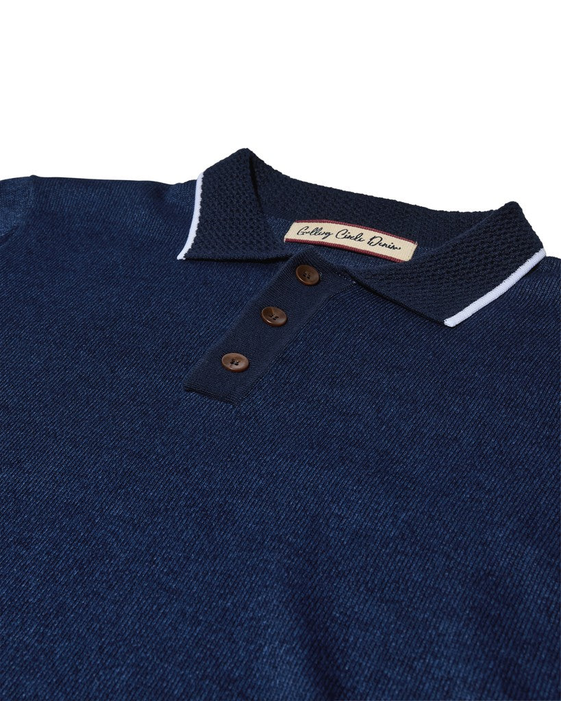 Mos Mosh Gallery - MMGFrancesco Polo SS Knit Indigo