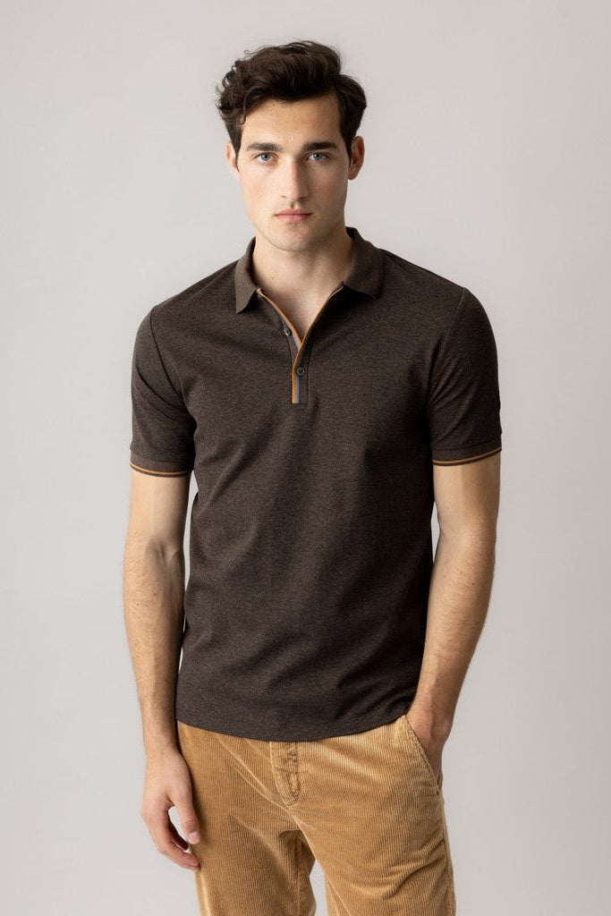 Mos Mosh Gallery - MMGHarvey Polo Brun Melange