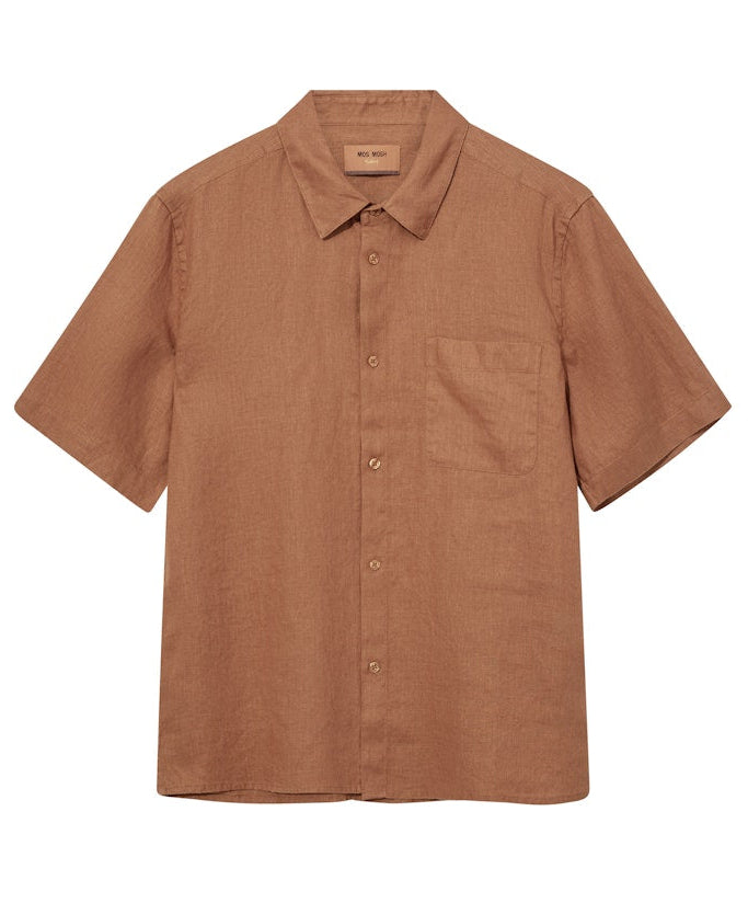 Mos Mosh Gallery - MMGTheo Linen SS Skjorte Coconut