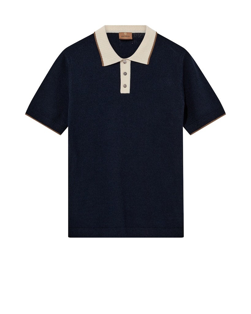 Mos Mosh Gallery - MMGFrancesco Polo SS Knit Navy