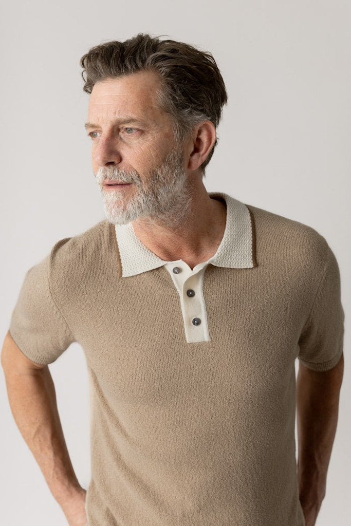 Mos Mosh Gallery - MMGFrancesco Polo SS Knit Sand