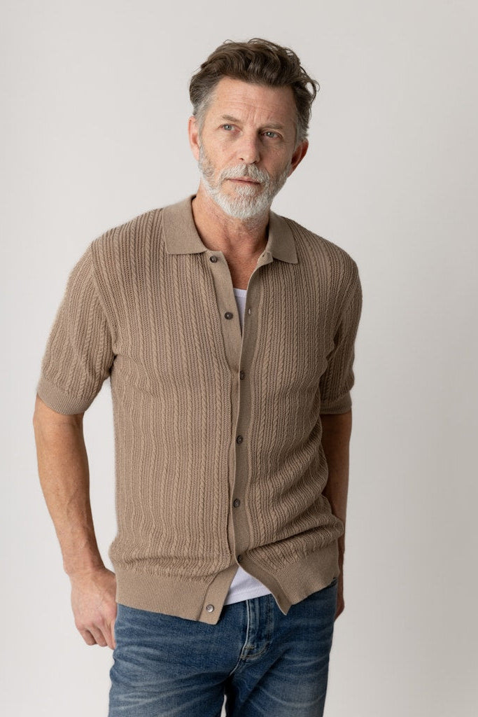 Mos Mosh Gallery - MMGDario Polo Knit Sand