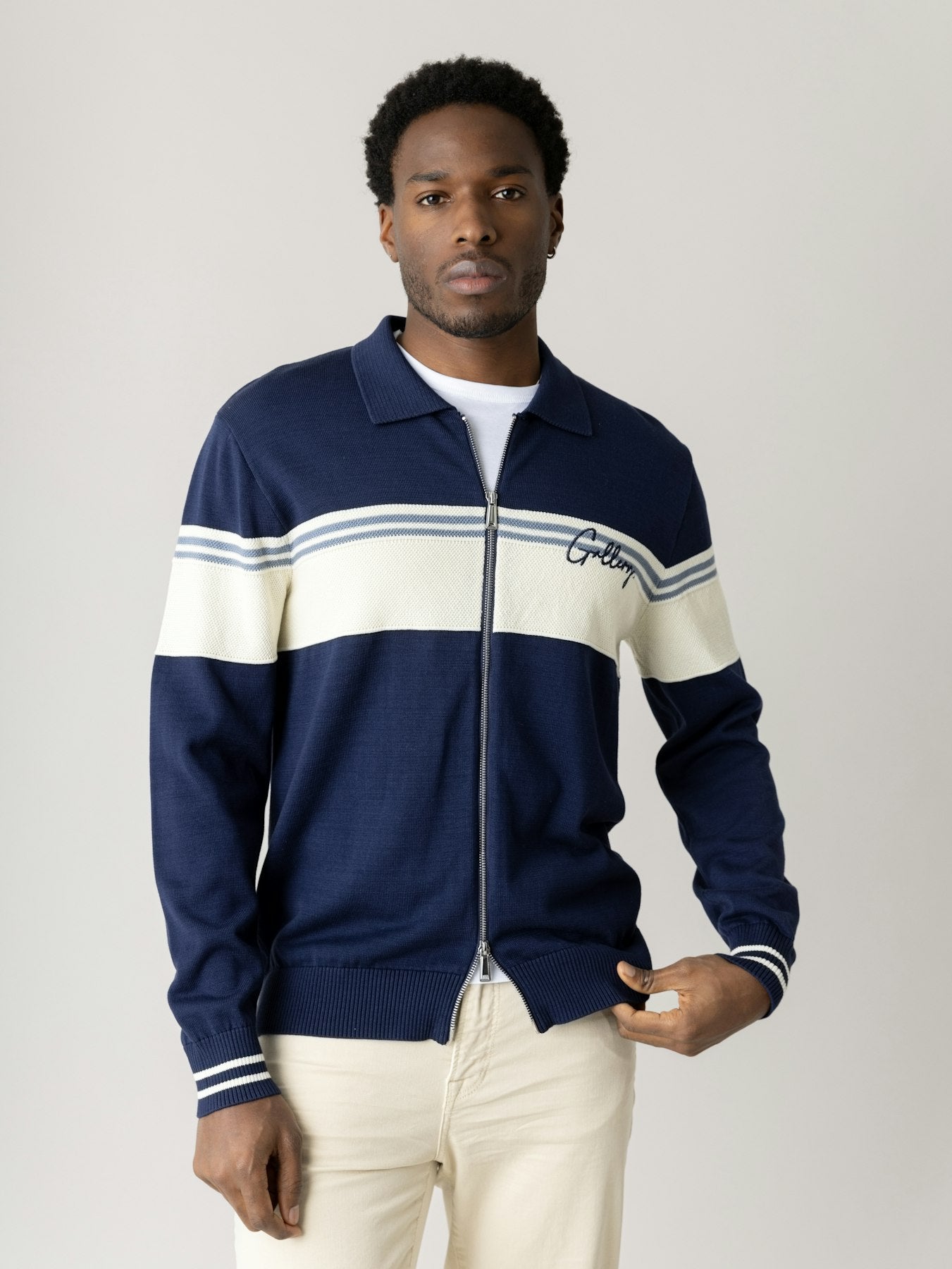 Mos Mosh Gallery - MMGBlam Stripe Polo Cardigan