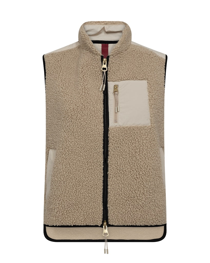 Mos Mosh - MMRowe Eli Teddy Vest, feather grey