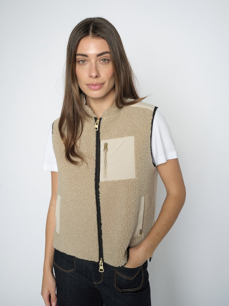 Mos Mosh - MMRowe Eli Teddy Vest, feather grey