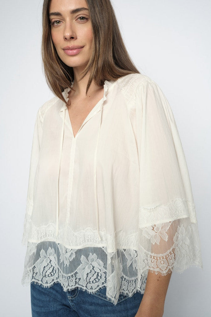 Mos Mosh - MMEisa Tess 3/4 Lace Bluse