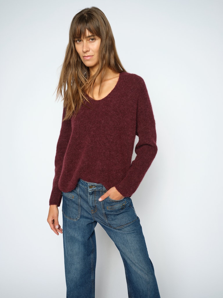 Mos Mosh - MMThora V-Neck Strik, Port Royal