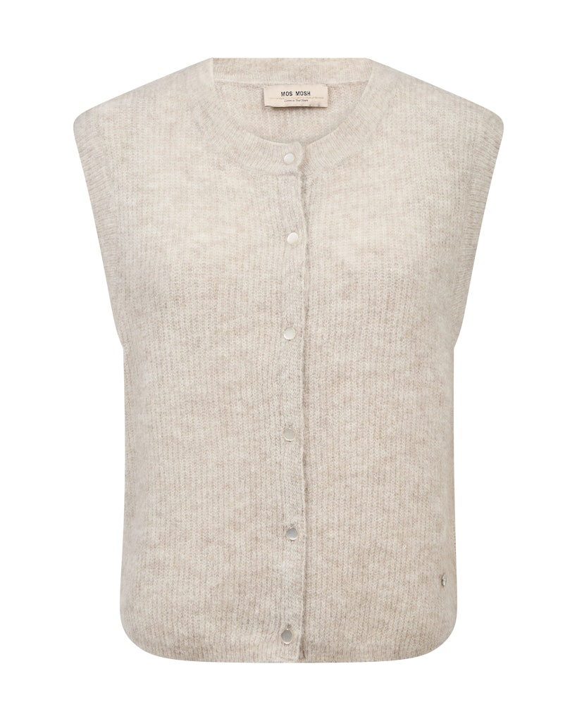 Mos Mosh - MMAlmine Thora Strik Vest Feather Gray