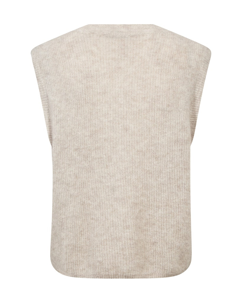 Mos Mosh - MMAlmine Thora Strik Vest Feather Gray