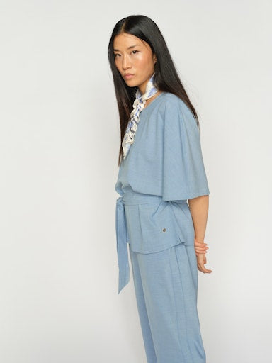 Mos Mosh - MMRikas Roy Bluse i lyseblå