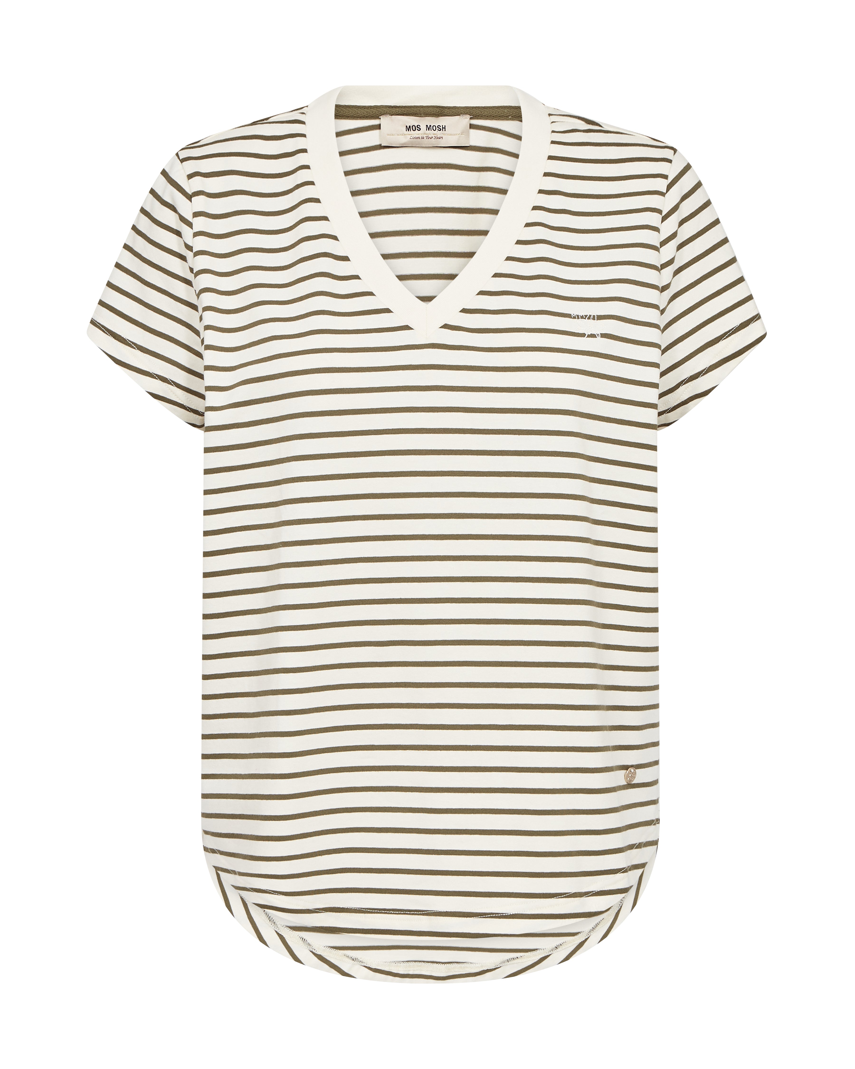 Mos Mosh - MMKala Stripe t-shirt, Olive