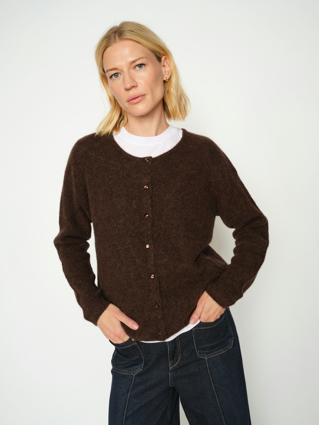 Mos Mosh - MMAlmine Cardigan i brun