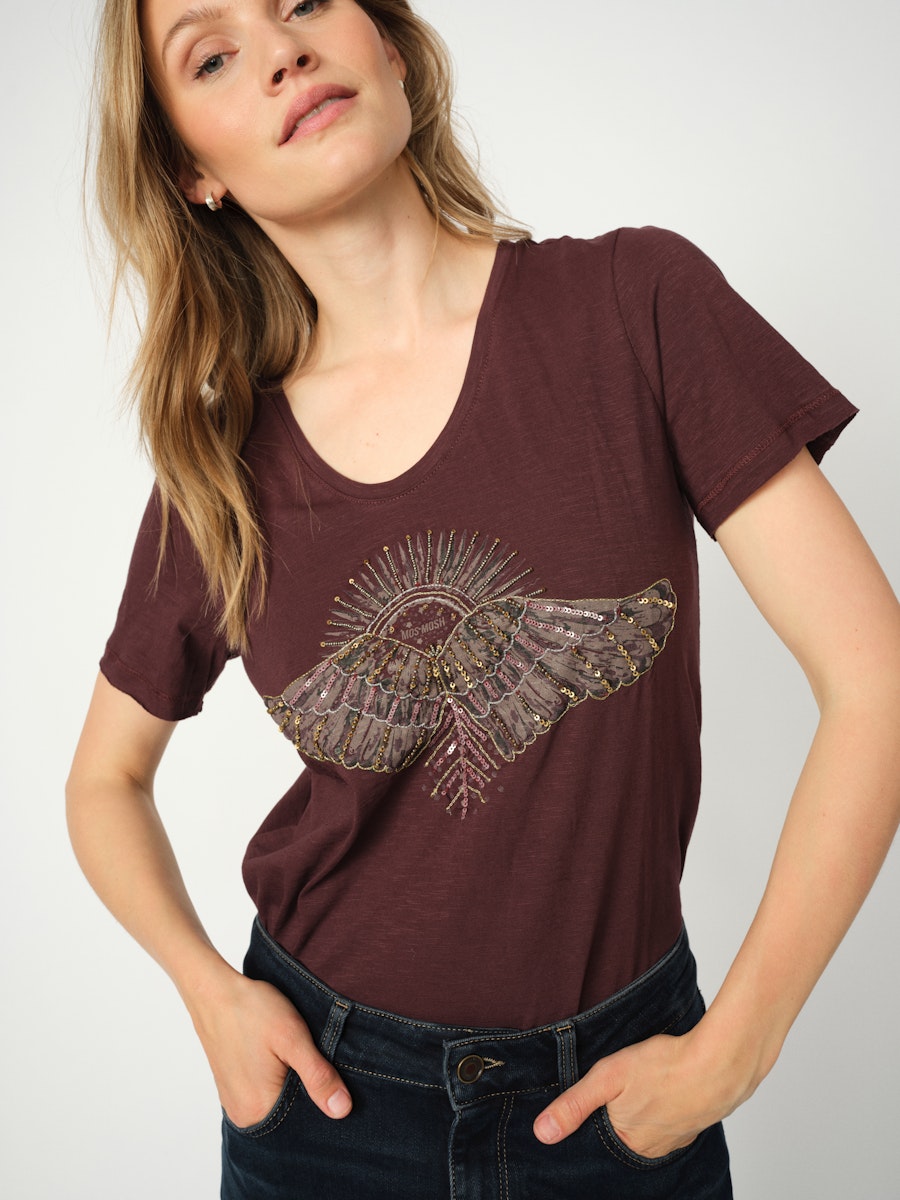 Mos Mosh - MMNadine O-SS Deco Tee, Fudge