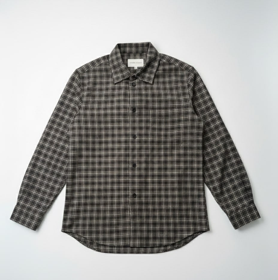 PLENUM STUDIO - Lars Core Checked Flannel Skjorte Brown Check