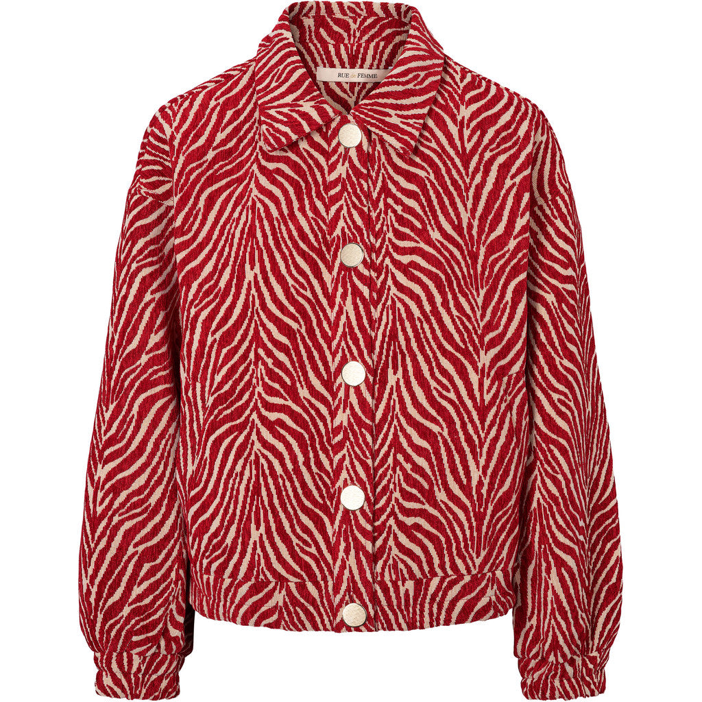 Maelynn Jacket fra Rue de Femme – Rød Jakke med Mønster