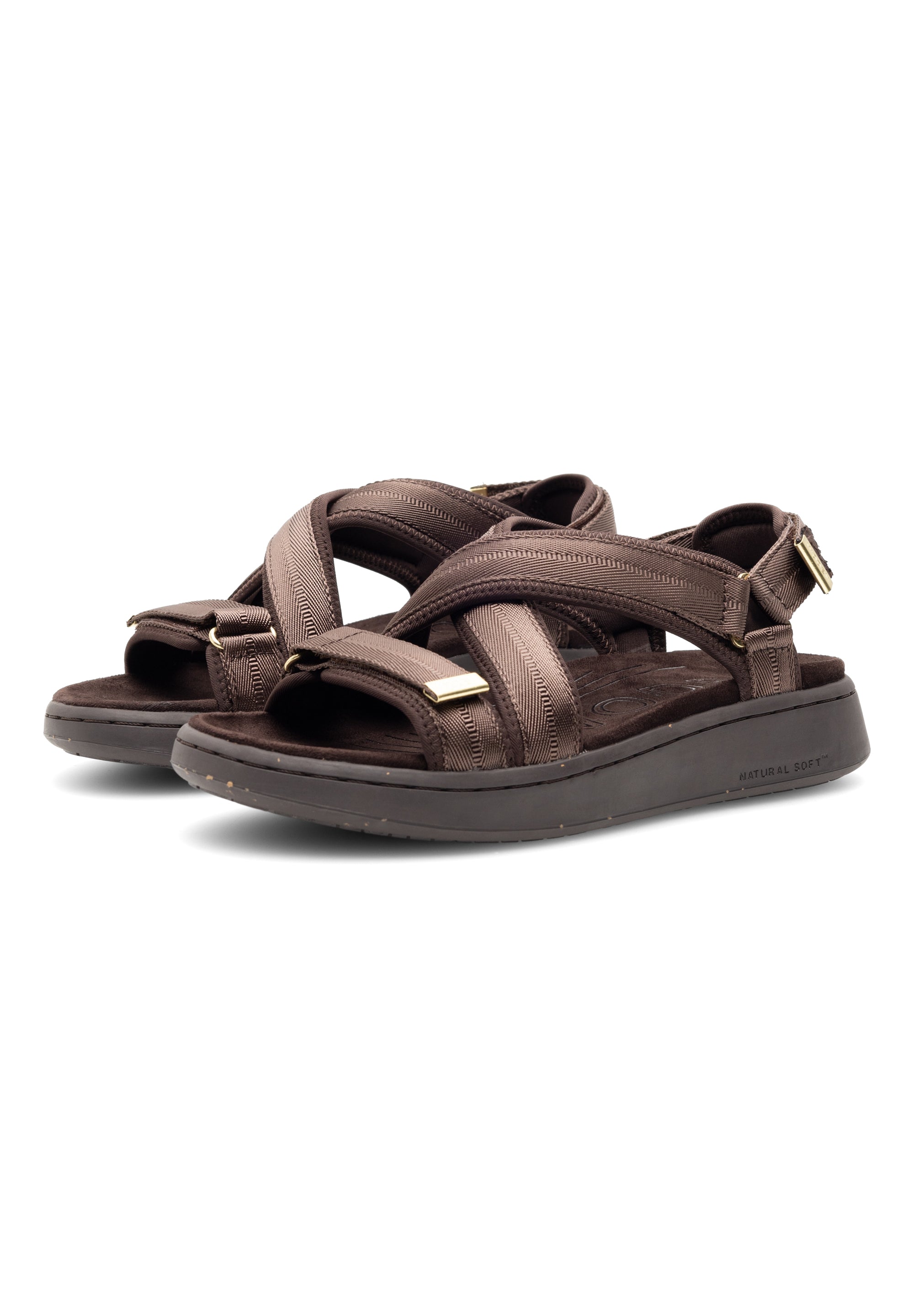 Woden - Line Cross Sandal Brun