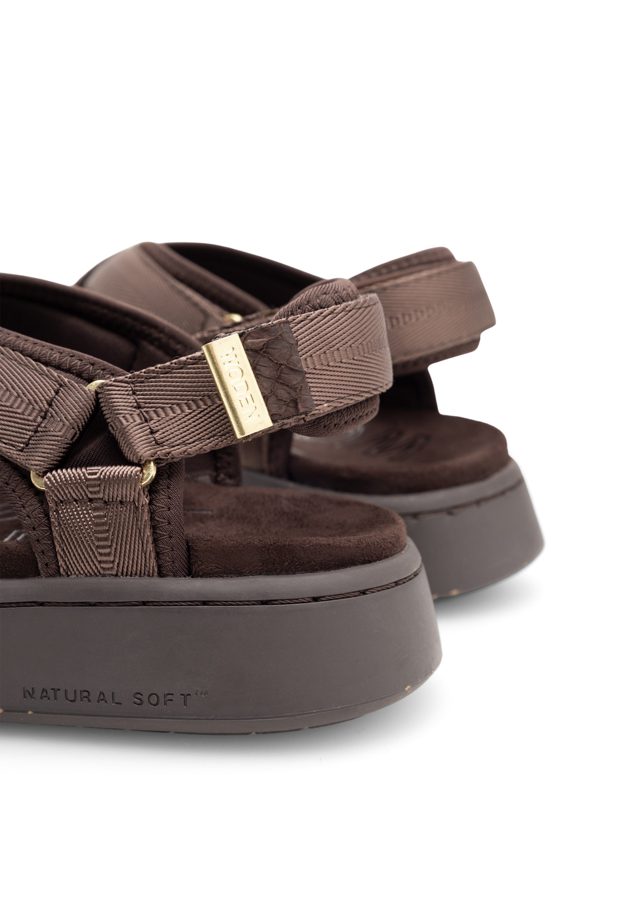 Woden - Line Cross Sandal Brun
