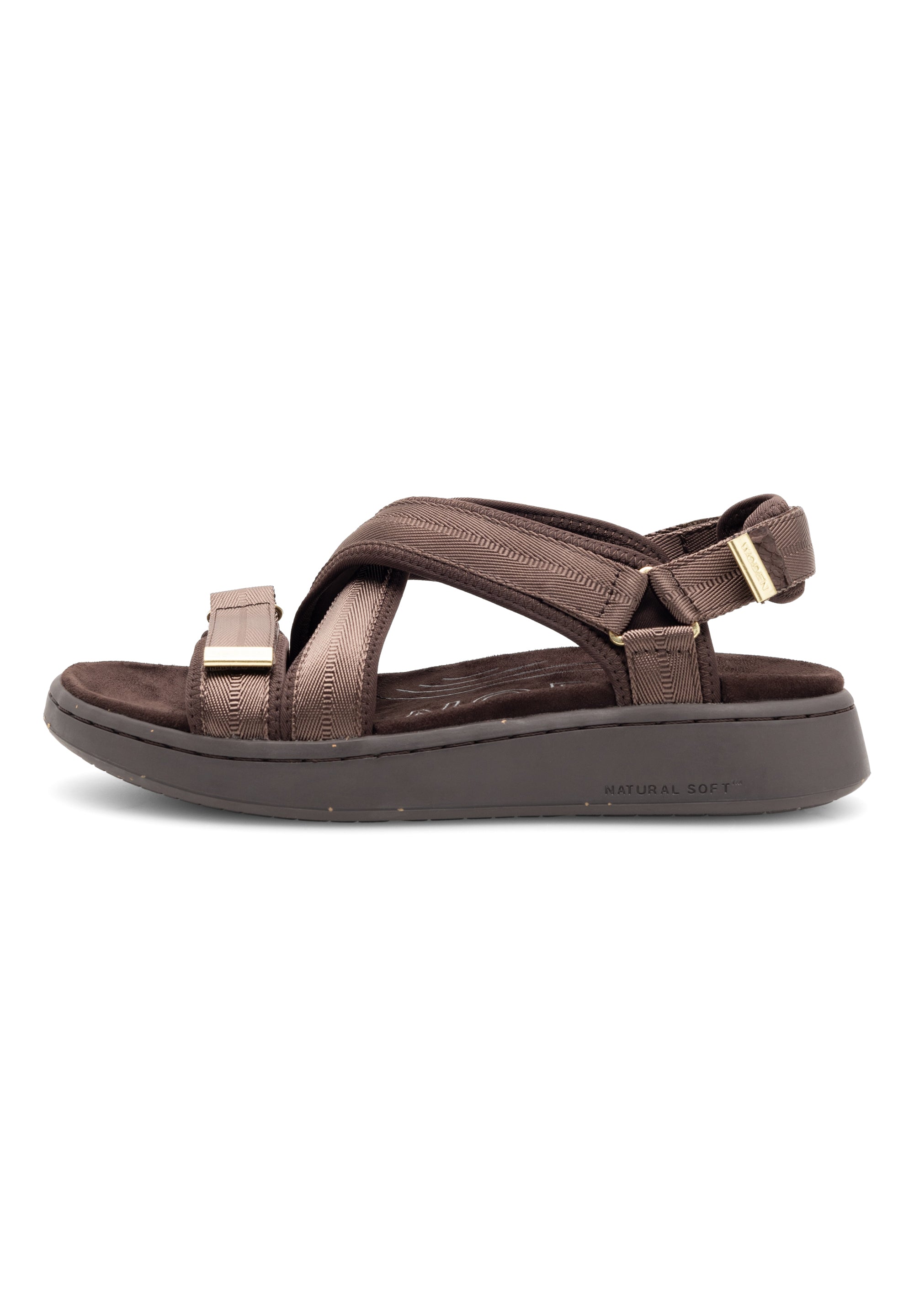 Woden - Line Cross Sandal Brun