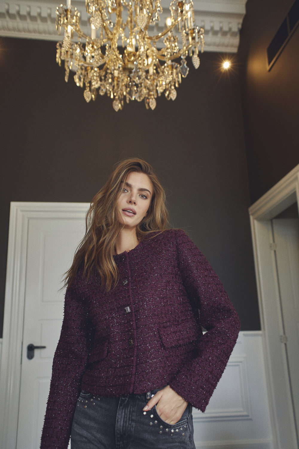 Co' Couture - Peach Boucle Jacket
