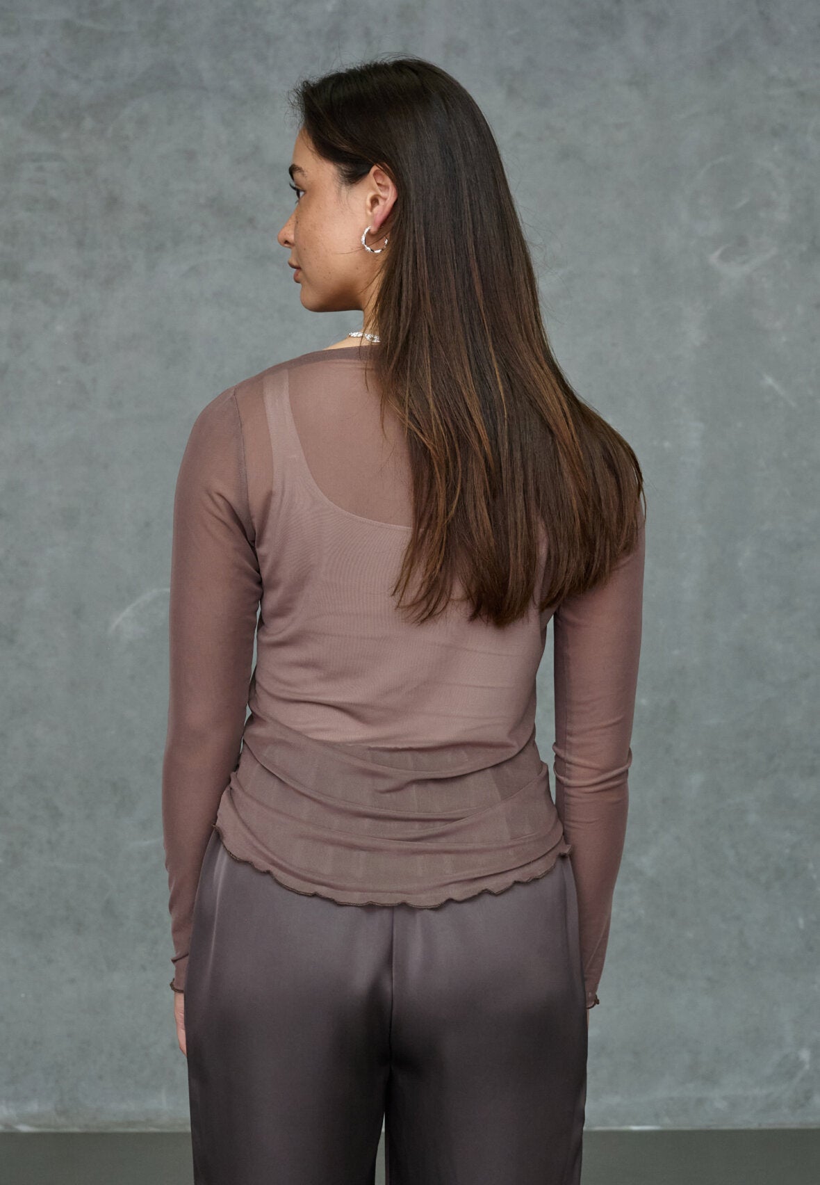 Love & Divine - Love1199-2 Mesh bluse i brun