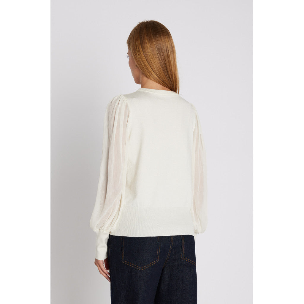 Rue De Femme - Katrica Strik Bluse i Offwhite