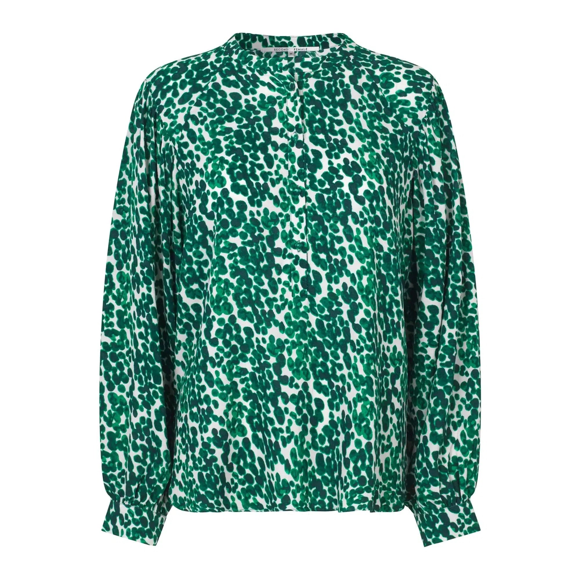 Clover Blouse, Green Tambourine, Bluse fra Second Female-wüpp