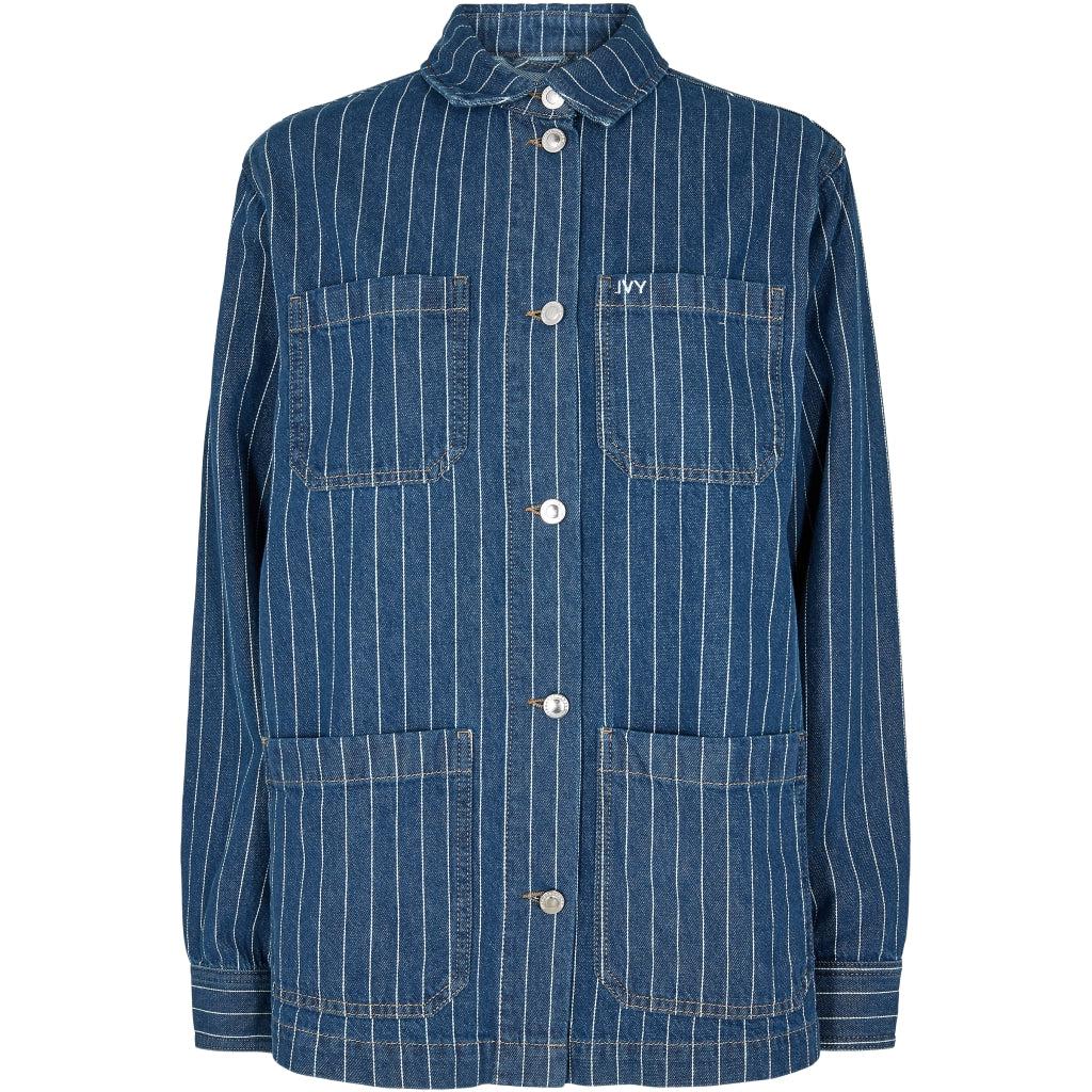Brooke Worker Jacket, Denim Stripe, Skjorte fra Ivy Copenhagen-wüpp
