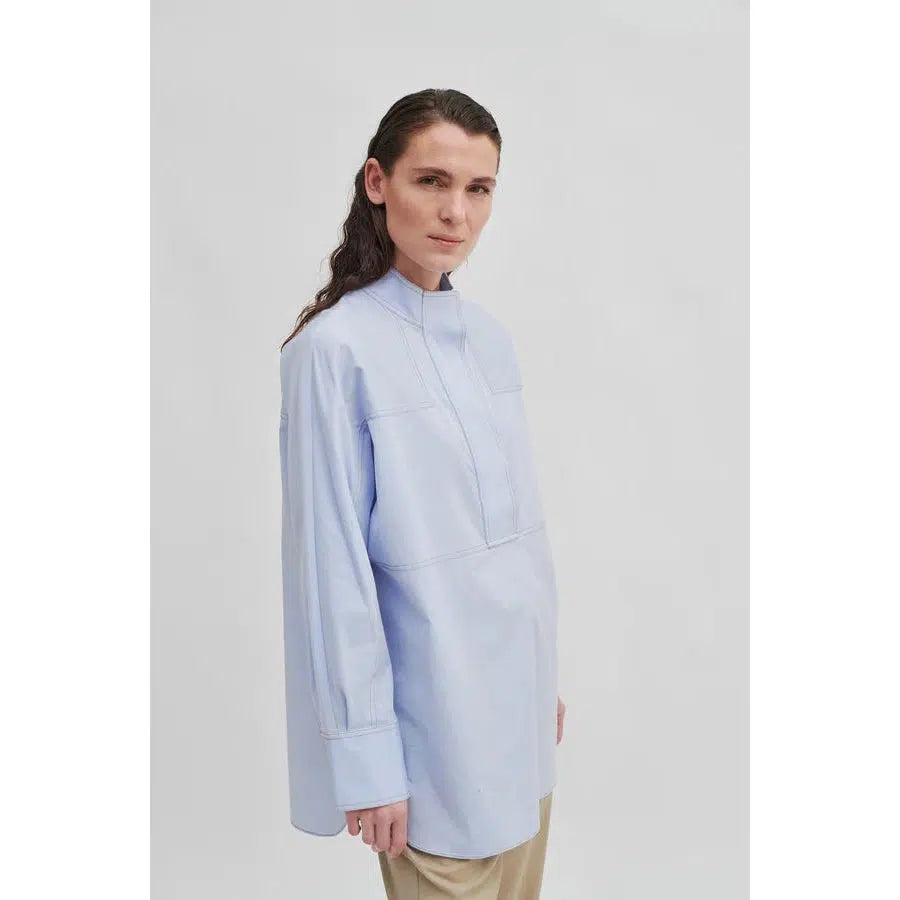 Heaven Blouse, New Baby Blue, Bluse fra Second Female-wüpp