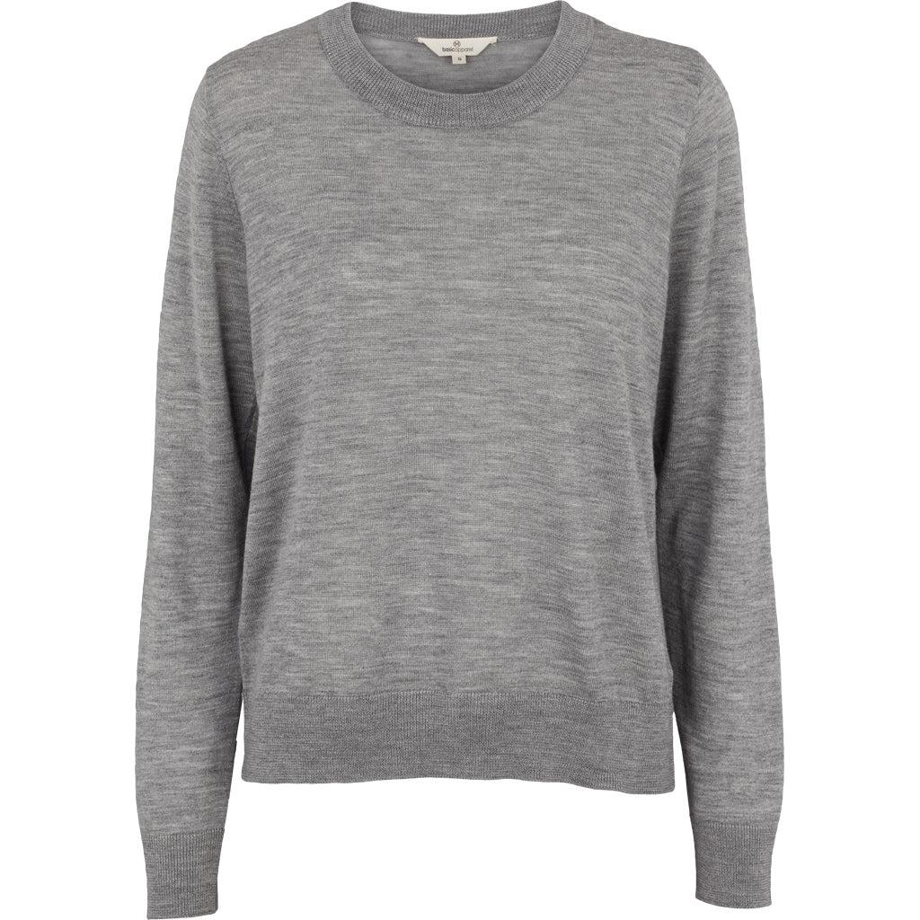 Vera Sweater light grey, Strik fra Basic Apparel-wüpp
