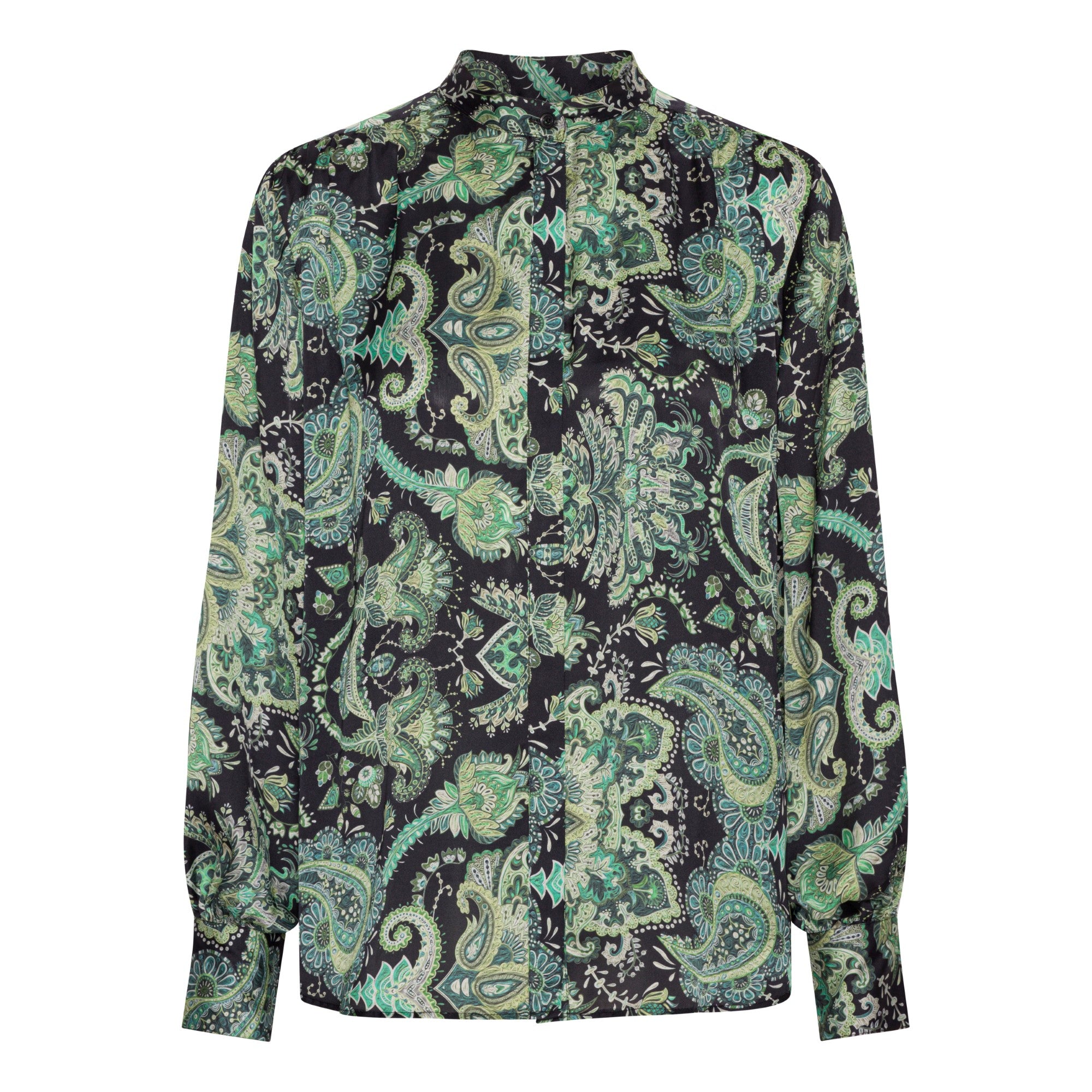 Cornelia Shirt, Emerald Paisley, Skjorte fra Karmamia-wüpp