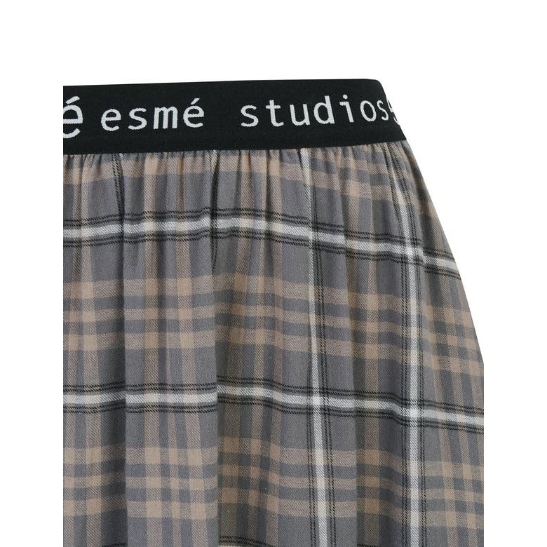 ESEllie Midi Skirt, Gray Check, Nederdel fra Esmé Studios-wüpp