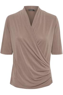 SLColumbine Wrap Blouse, Brown, fra Soaked in Luxury