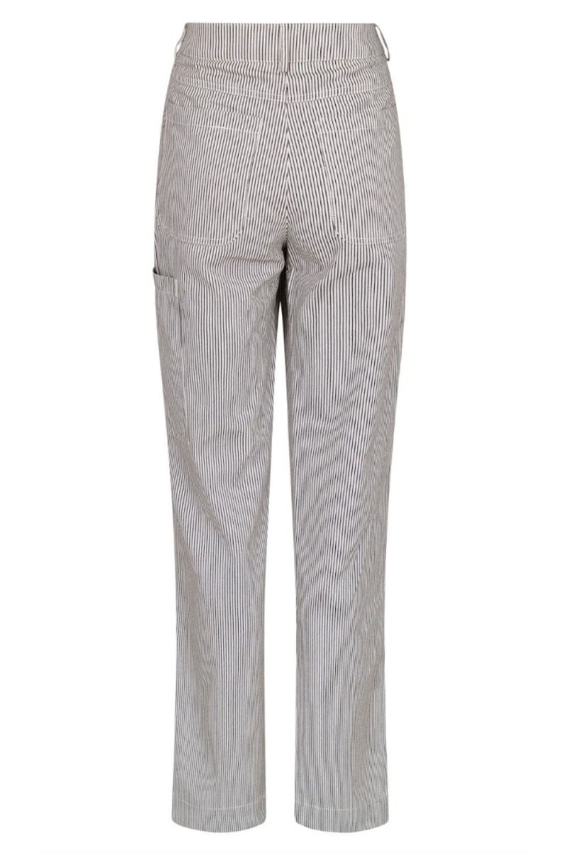 Zusan Stripe Pants, Off White, Bukser fra Neo Noir