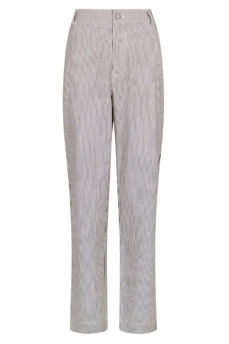 Zusan Stripe Pants, Off White, Bukser fra Neo Noir